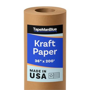 Imagem de Rolo de papel kraft, feito nos EUA, rolo de papel marrom de 13,6 kg para banner, pôster, artesanato, suporte de quadro de avisos, toalha de mesa Kraft, estrutura marrom para envio e embrulho de