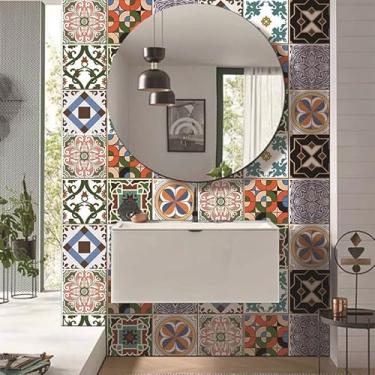 Imagem de Azulejos de parede vintage, papel de parede impermeável para cozinha, banheiro, lavanderia, decoração de parede fácil de limpar (estilo 5)