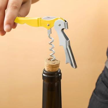Imagem de Saca-rolhas profissional amarelo, abridor de garrafas de vinho tinto para restaurantes, bares e casas