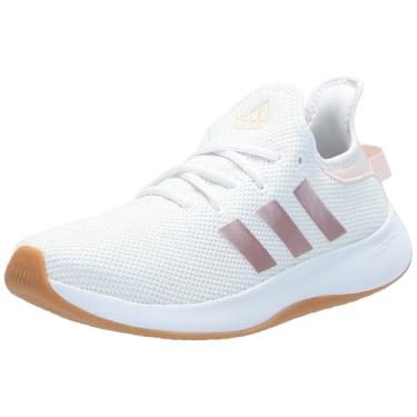 Imagem de adidas Cloudfoam Pure Tênis esportivo feminino, Branco/Sandy Pink Met./Wonder Quartz, 39