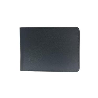 Imagem de Carteira de couro masculina com dobra dupla de alta capacidade com abertura lateral, 1 janela para identidade e 9 compartimentos para cartões de crédito, Preto, Carteira de couro dobrável 061