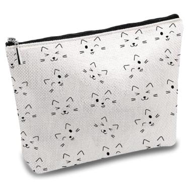 Imagem de Bolsas de maquiagem para gatos, bolsa de cosméticos, estojo de lápis multiuso com zíper de metal, bolsa de higiene, bolsa de viagem para formatura, agradecimento, presentes para professores, sacolas