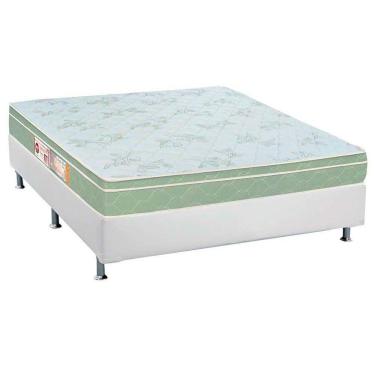 Imagem de Cama Box Casal: Colchão Espuma D33 Castor Sleep Max + Base Crc Courano White(138X188)