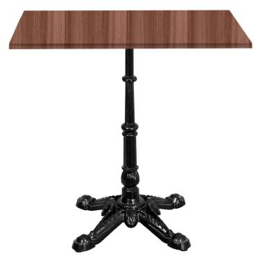 Imagem de Base De Mesa Apus Em Ferro Preto 75 Cm (alt) Tampo Mdp Quadrado Walnut 80 Cm (larg) X 2,5 Cm (alt)