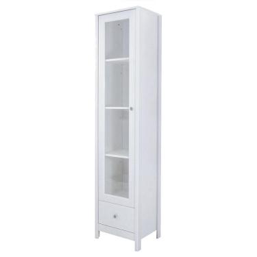 Imagem de Cristaleira 1 Porta Vidro 1 Gaveta 180x43 Cm E962 Branco Dtall Branco