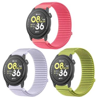 Imagem de LeyuBand Pacote com 3 pulseiras de nylon compatíveis com COROS PACE 3/APEX 2 PRO/Pace Pro/APEX PRO/APEX 46 mm, pulseira de relógio macia respirável de 22 mm para homens e mulheres