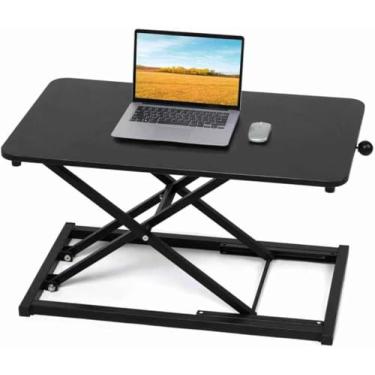 Imagem de Conversor de mesa com altura ajustável, suporte para teclado de computador de mesa,