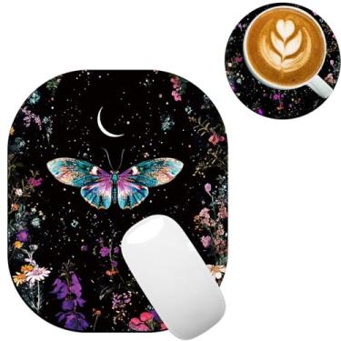 Imagem de TOEMZTFT Mouse pad pequeno, mini mouse pad 15 x 18 cm, para laptop, bandeja de teclado, mouse sem fio, casa, escritório, viagem, com base de borracha antiderrapante, tapete de mouse impermeável, flor