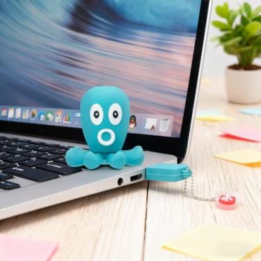 Imagem de Pen Drive USB de 32 GB, dispositivo externo de armazenamento de dados, animal fofo, perfeito para presentear familiares e amigos (polvo)