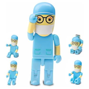 Imagem de Pen Drive USB 64 GB Cartoon Doctor Model USB Drive Pen Drives USB 2.0 Memory Stick para armazenamento externo de dados, azul