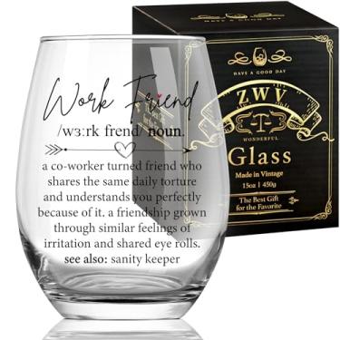 Imagem de ZWV Taça de vinho Work Friend - Um presente atencioso para aniversário, apreciação ou despedida. Para colegas de trabalho, amigas de escritório - 210