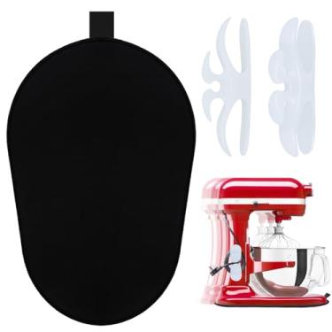 Imagem de Tapete deslizante para Kitchenaid Stand Mixer Slider Mat com organizadores de cabos dobráveis para aparelhos KitchenAid 6-8 Qt (tapete deslizante + transparente, 6-8 Quart)