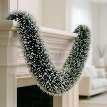 Imagem de Festão Aramado Verde Nevado, Verde com Pontas Brancas 2 Metros x 9cm Largura | Decoração de Natal, Guirlanda para Escadas e Portas em Ambiente Interno e Externo