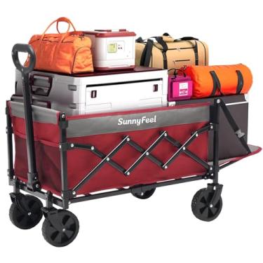 Imagem de SUNNYFEEL Vagão utilitário compacto e leve com porta traseira (vermelho)