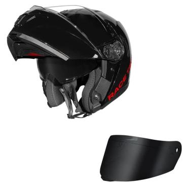 Imagem de Capacete Race Tech Signal Monocolor Preto Brilhante Mais Viseira Fumê-Masculino