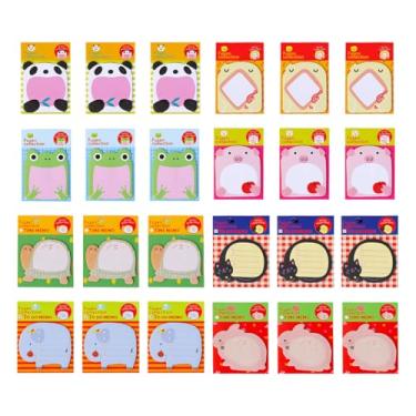 Imagem de Pacote com 24 folhas adesivas, blocos de notas impressos com tema animal para lembrancinhas de festa e presentes