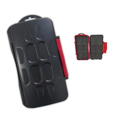 Imagem de Estojo para cartão de memória, impermeável, à prova de choque, organizador para 12 cartões SD + 12 cartões micro SD CF, caixa de armazenamento portátil compacta para câmeras e telefones drones