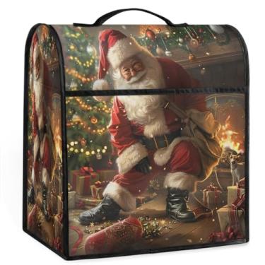 Imagem de Capa de misturador de utensílios de cozinha de Natal para lareira de Papai Noel para batedeira de 6 a 8 quartos auxiliares de cozinha resistentes à poeira capas protetoras de armazenamento capas de