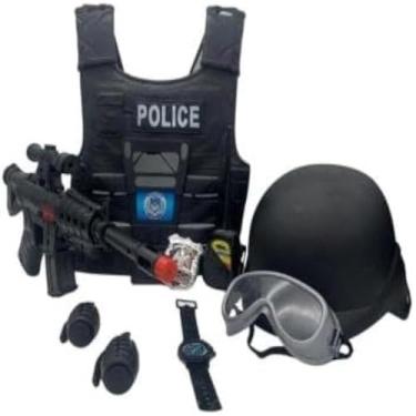 Imagem de Fantasia infantil policial para criancas, roupa divertida e colorida, nova, media, linda