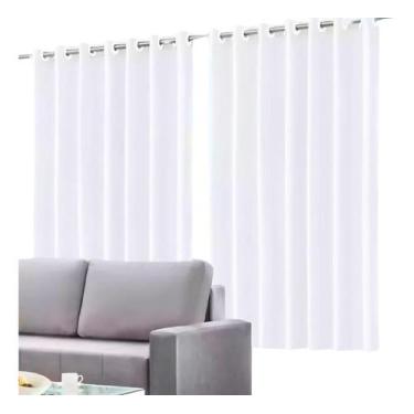 Imagem de Cortina Com Blackout Quarto Voil 100 PVC 280x180cm Ilhós Várias Cores 