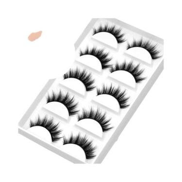 Imagem de Cílios Postiços 3D Cat Eye Em Mink Sintético Lasvirey, Macios E Com Po