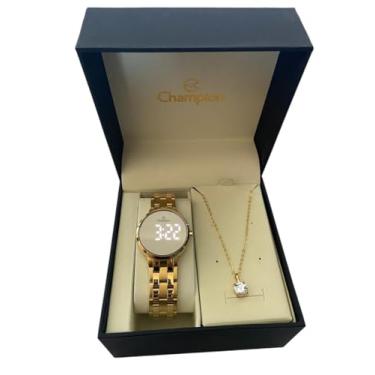 Imagem de Relógio Feminino Digital Led Dourado Champion CH48153B