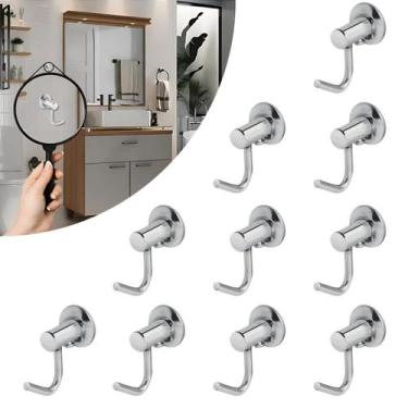 Imagem de Kit Com 10 Cabides Simples Para Banheiro Gancho Para Toalha Inox de Pa