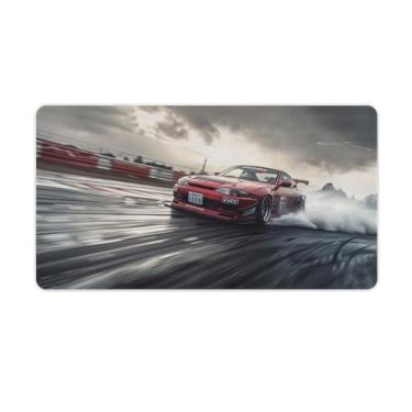 Imagem de FoRes JDM Tapete de mouse grande para jogos japonês Drift S15 Water Splash Cool Base de borracha antiderrapante, acessórios para laptop, computador, suprimentos, bloco de escrita para escritório,