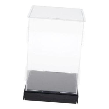 Imagem de simhoa Vitrine de acrílico para exibição, organizador, empilhável e versátil, em formato de cubo, ideal para exibir carros em miniatura e itens, Bottom H 15 Cm, Base 10cmx10cm