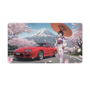 Imagem de HouLaiZhe KimonoAnime GirlSUPJDMCarsMount Fuji Gaming Mouse Pads JDM Car Desk Pads Grandes Mousepads para teclado de mesa Tapete de computador 40 x 75 cm