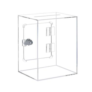 Imagem de Cofrinho acrílico transparente quadrado para crianças 12x12cm