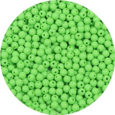 Imagem de 1100 peças 6 mm contas de acrílico lisas redondas para artesanato contas espaçadoras com orifício para pulseira faça você mesmo, colar, brincos, chaveiro, joias, suprimentos artesanais, verde liso