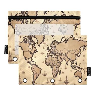 Imagem de Wassud Pacote com 2 pastas para fichário marrom com 3 furos, pasta organizadora para casa, escritório