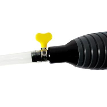 Imagem de Bomba de Sucção para Transferência de Líquidos com Braçadeiras, Plástico, Mangueira 100cm, para Gasolina, Óleo e Ar