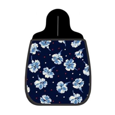 Imagem de Lixeira De Carro Organizador Lixinhocar Arte Floral Pequena Azul Marinho