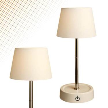 Imagem de Luminária Led Touch Abajur Mesa USB Luz Quente Moderna Recarregável - 