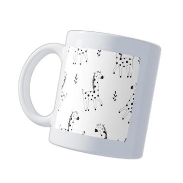 Imagem de Caneca Xícara de Café Porcelana 300ml com Desenho Infantil de Girafa
