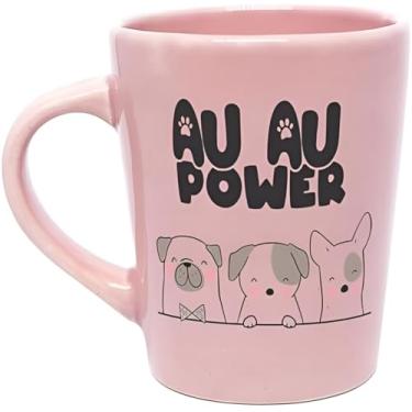Imagem de Caneca de Porcelana 270ml Au Au Power Rosa – Qualidade Premium e Estampa Pet