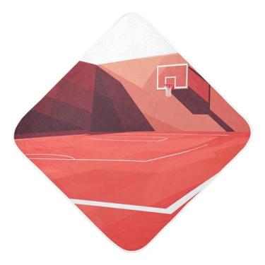 Imagem de STAYTOP Toalhas de bebê com capuz de musselina de quadra de basquete de desenho animado, toalha de banho super macia, toalhas de banho absorventes para banho recém-nascido unissex 89 x 89 cm