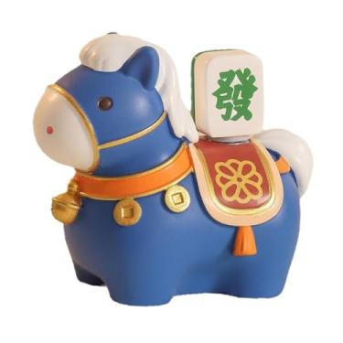 Imagem de Ｂｅｓｇａ Enfeite de Cavalo Moderno para Decoração de Mesa, Escultura em Resina, Estátua de Cavalo para Festas, Decoração de Escritório e Casa, Azul