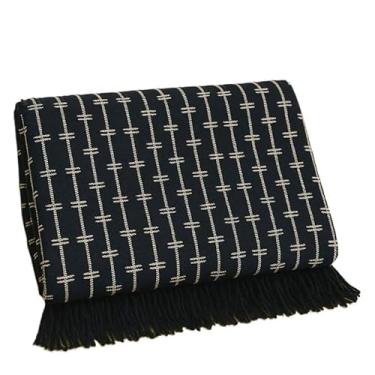 Imagem de Manta de Algodão Grande para Sofá Casal King 3,00X1,80M Grande 2,40X1,80m Pop pequena 2,20X1,50M sua casa(tijol.PRETO COM BRANCO)