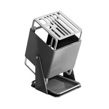 Imagem de Baoblaze Suporte para facas com e bandeja escorredora, compartimento para tesoura, organizador de armazenamento (sem facas) para, Cinza