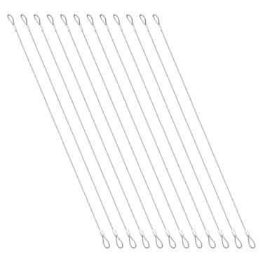 Imagem de PATIKIL 12 cabos de segurança de 39,9 cm, cabo de aço inoxidável trançado de aço inoxidável de 1,5 mm de diâmetro do núcleo, cabo de segurança antifurto externo com laços duplos para iluminação de