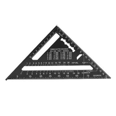 Imagem de CUOFYUNL Régua de velocidade de 7 polegadas Duplex Metal Métrica Unidades Imperiais de alta precisão Régua de ângulo reto para engenheiro de design