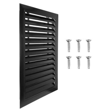 Imagem de PATIKIL Ventilação de frontão de 61 x 40 cm, 1 peça de ventilação de galpão de parede de liga de alumínio grade de ar quadrada com filtro inoxidável para teto de garagem no sótão da casa, tamanho da