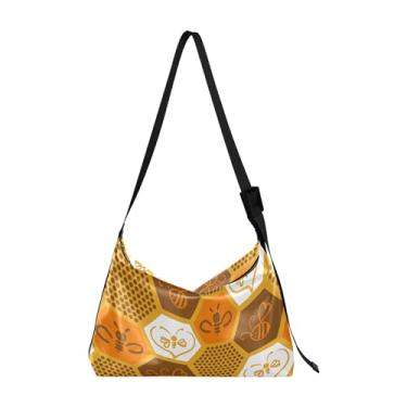 Imagem de Bolsas Hobo de couro de pata de gato fofas para mulheres bolsa transversal masculina padrão bolsa de ombro com estampa animal, Abelha fofa