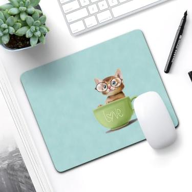 Imagem de Mouse pad base antiderrapante, base de proteção de mesa para escritório/casa/jogos, padrão de gato/26 x 21 x 0,3 cm (copo)
