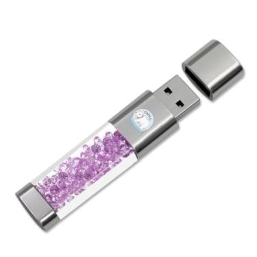 Imagem de Pen Drive USB de 64 GB, armazenamento de fotos com memória externa Techkey para foto/vídeo/economia de dados/backup V1.99 de alta velocidade polegar/saltar/discos rígidos - Orquídea escura