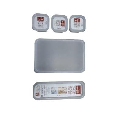 Imagem de Conjunto de 5 Potes Herméticos de Plástico com Tampa - TOP RIO