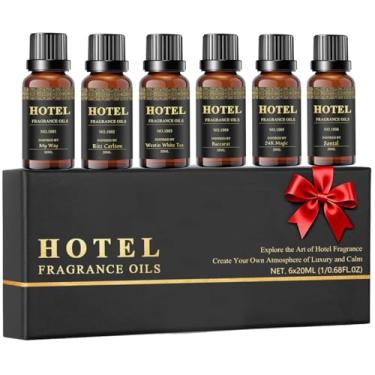 Imagem de Hotel Collection Conjunto de presente de óleo difusor - Inspirado por My Way, The Baccarat NYC, chá branco, Santal, 24k Magic e outros óleos essenciais para difusores para casa